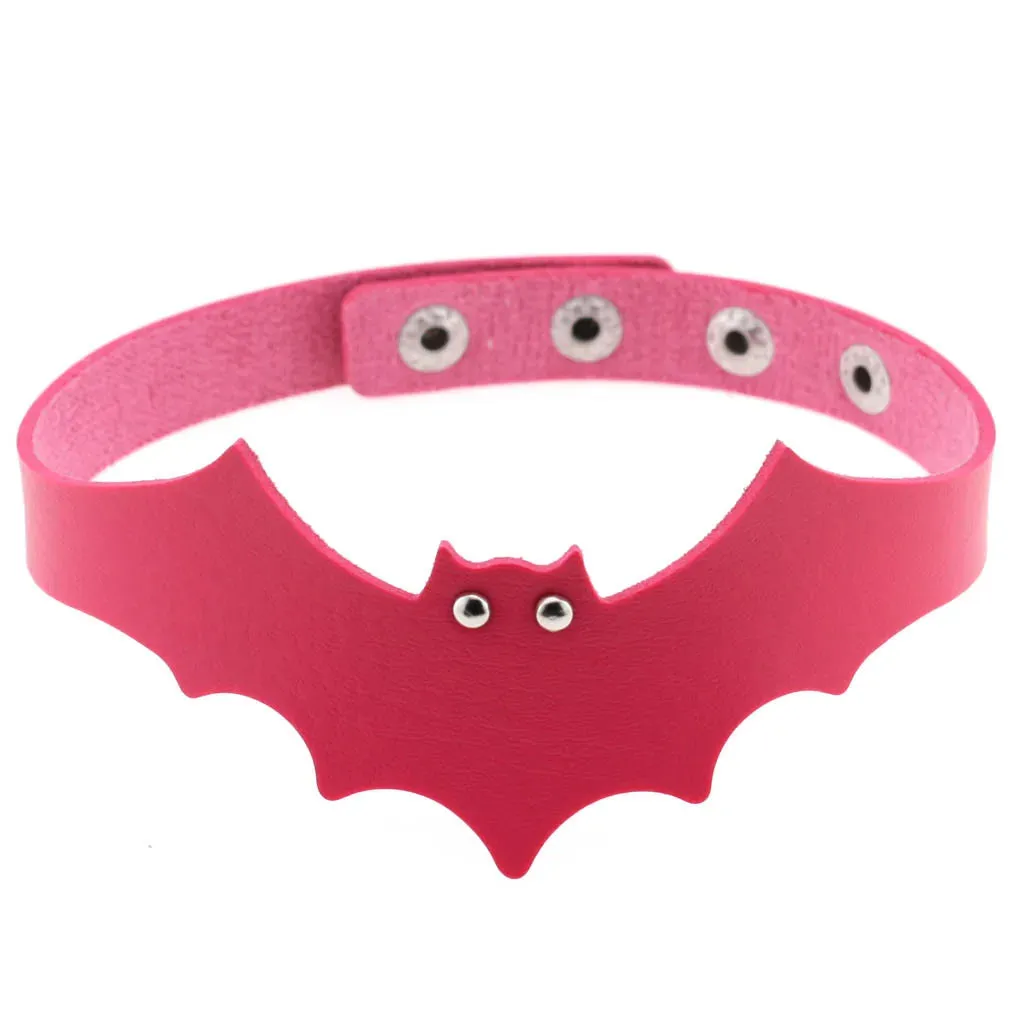 MAYTRENDS  - Rose Pink Punk Leather Chokers