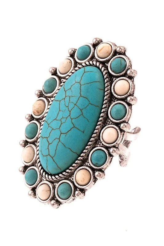 MEAN IT Chunky Boho Chic Rings Oval Shaped
