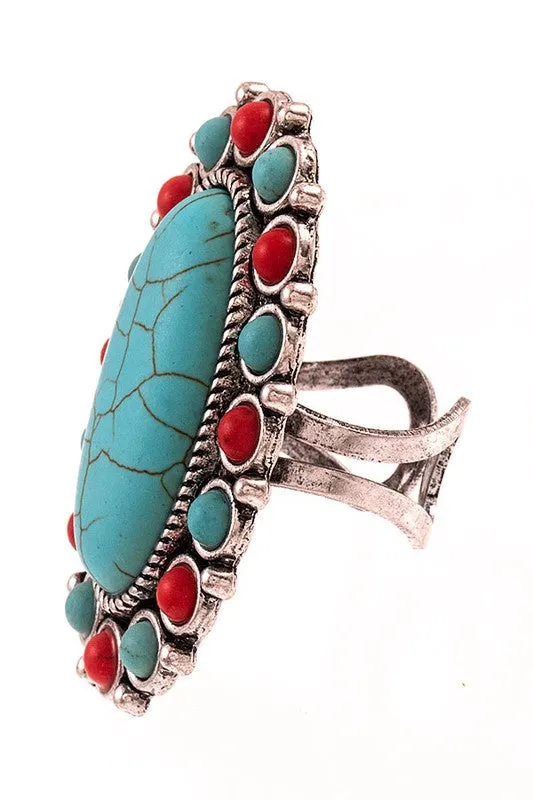 MEAN IT Chunky Boho Chic Rings Oval Shaped