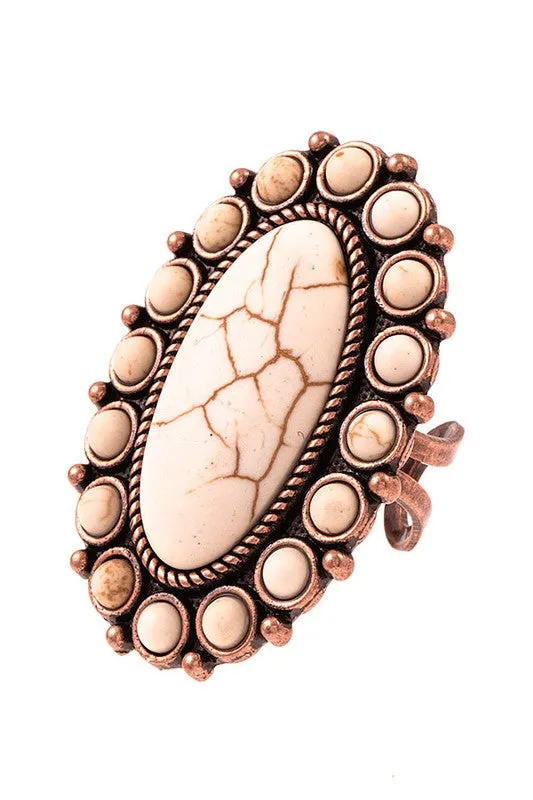 MEAN IT Chunky Boho Chic Rings Oval Shaped