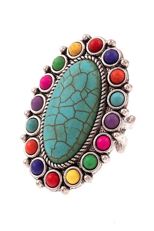 MEAN IT Chunky Boho Chic Rings Oval Shaped