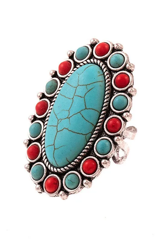 MEAN IT Chunky Boho Chic Rings Oval Shaped