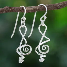 Melody in Me Clef Note Sterling Silver Music-themed Handmade Earrings