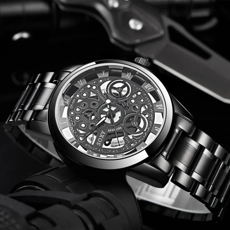 Men's Luxury Skeleton Stainless Steel Wrist Watch