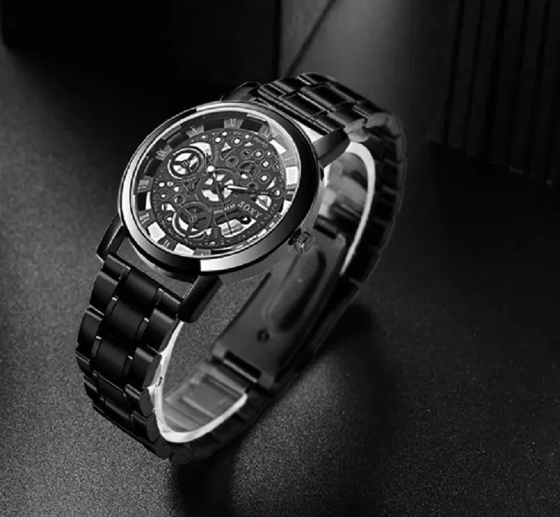 Men's Luxury Skeleton Stainless Steel Wrist Watch