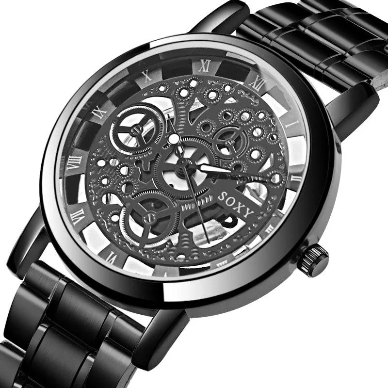 Men's Luxury Skeleton Stainless Steel Wrist Watch