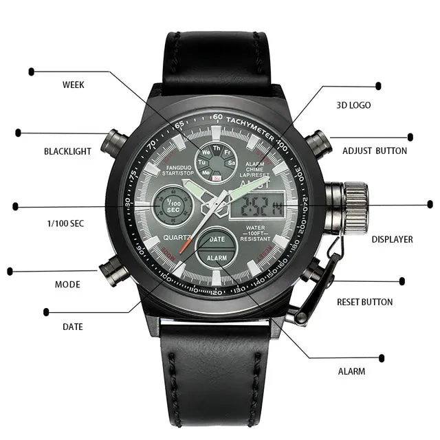 Mens Watches Men Analog Digital Dual Display Watches - S4682224