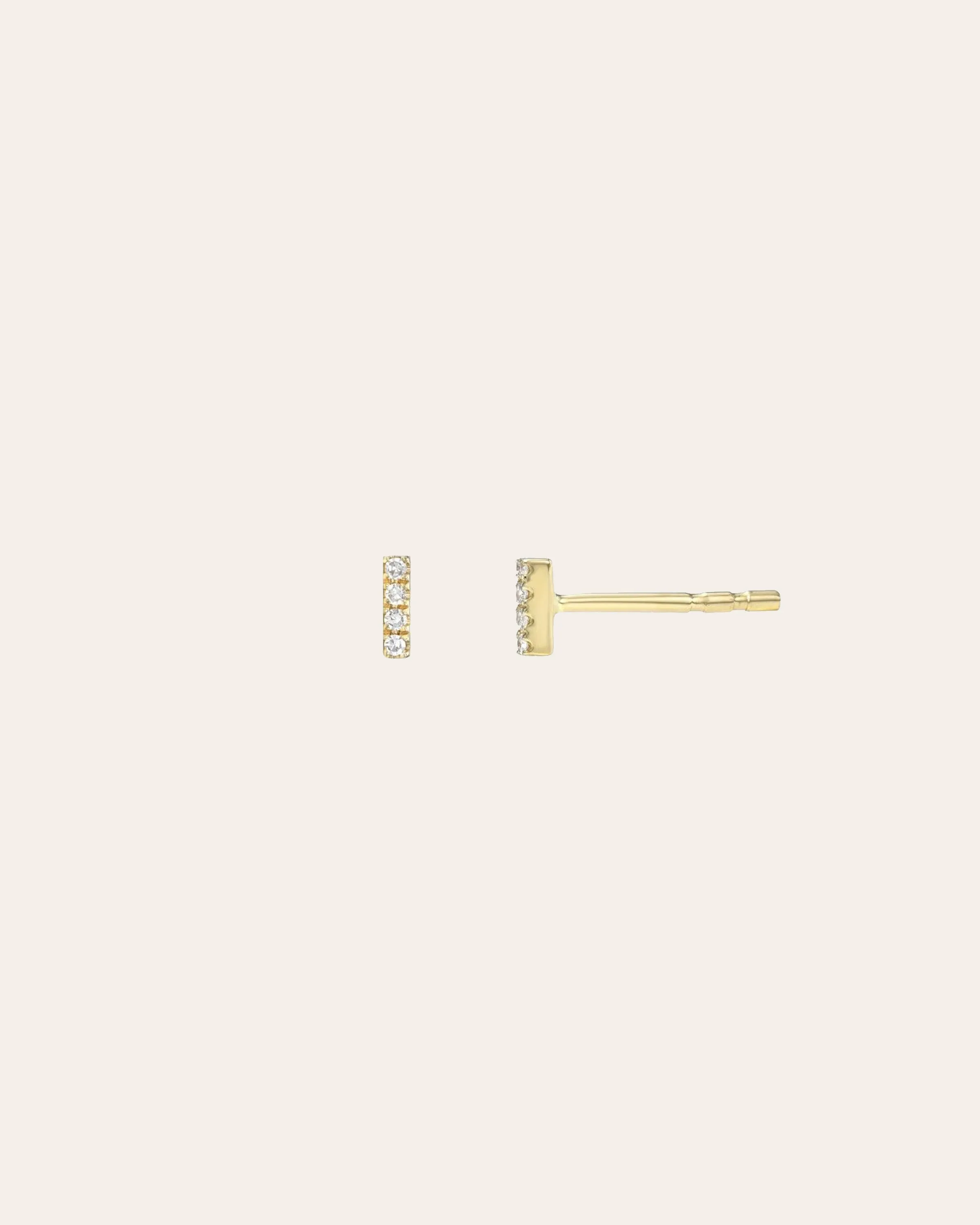 Mini Diamond Bar Stud Earrings