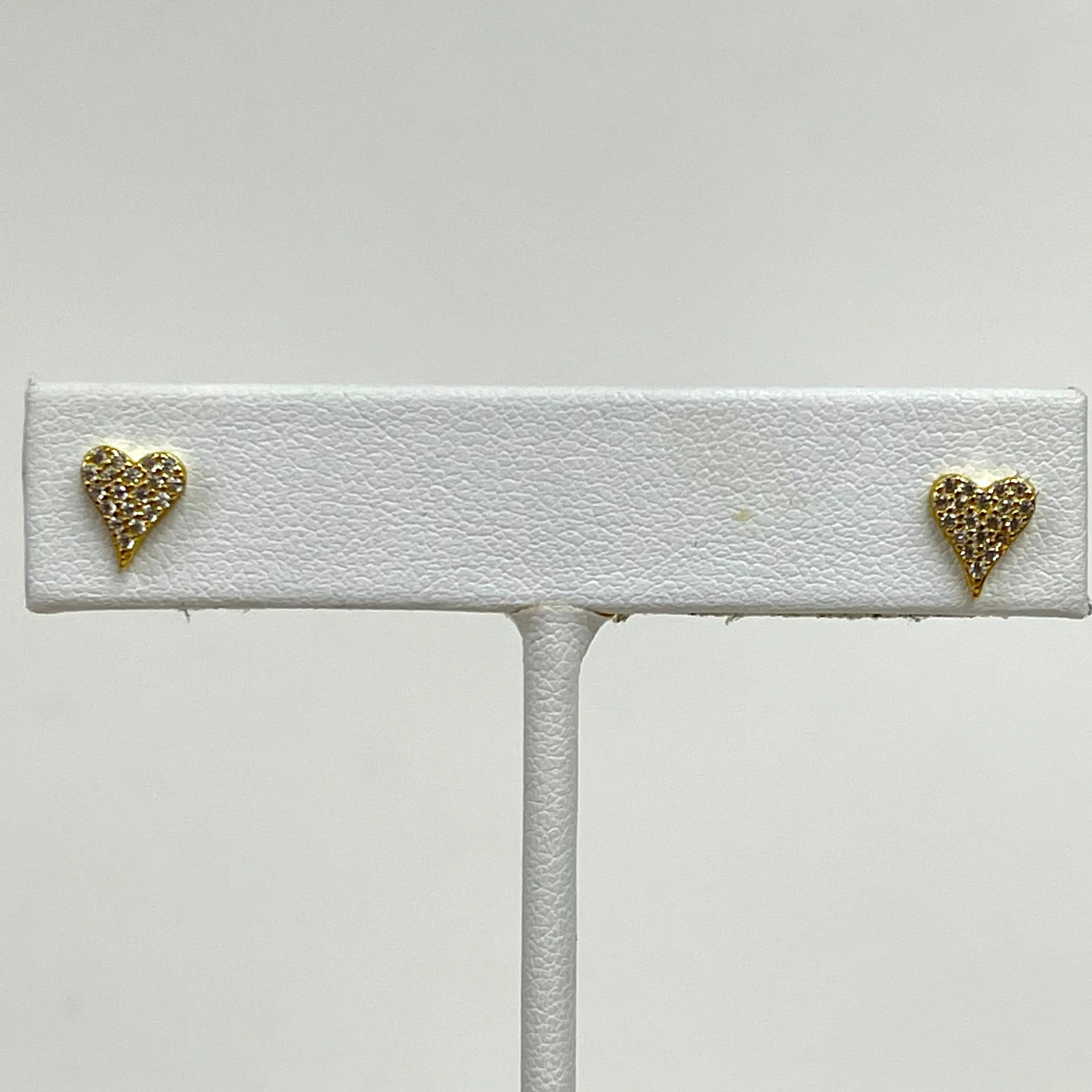 Mini Elongated Pave Heart Earrings