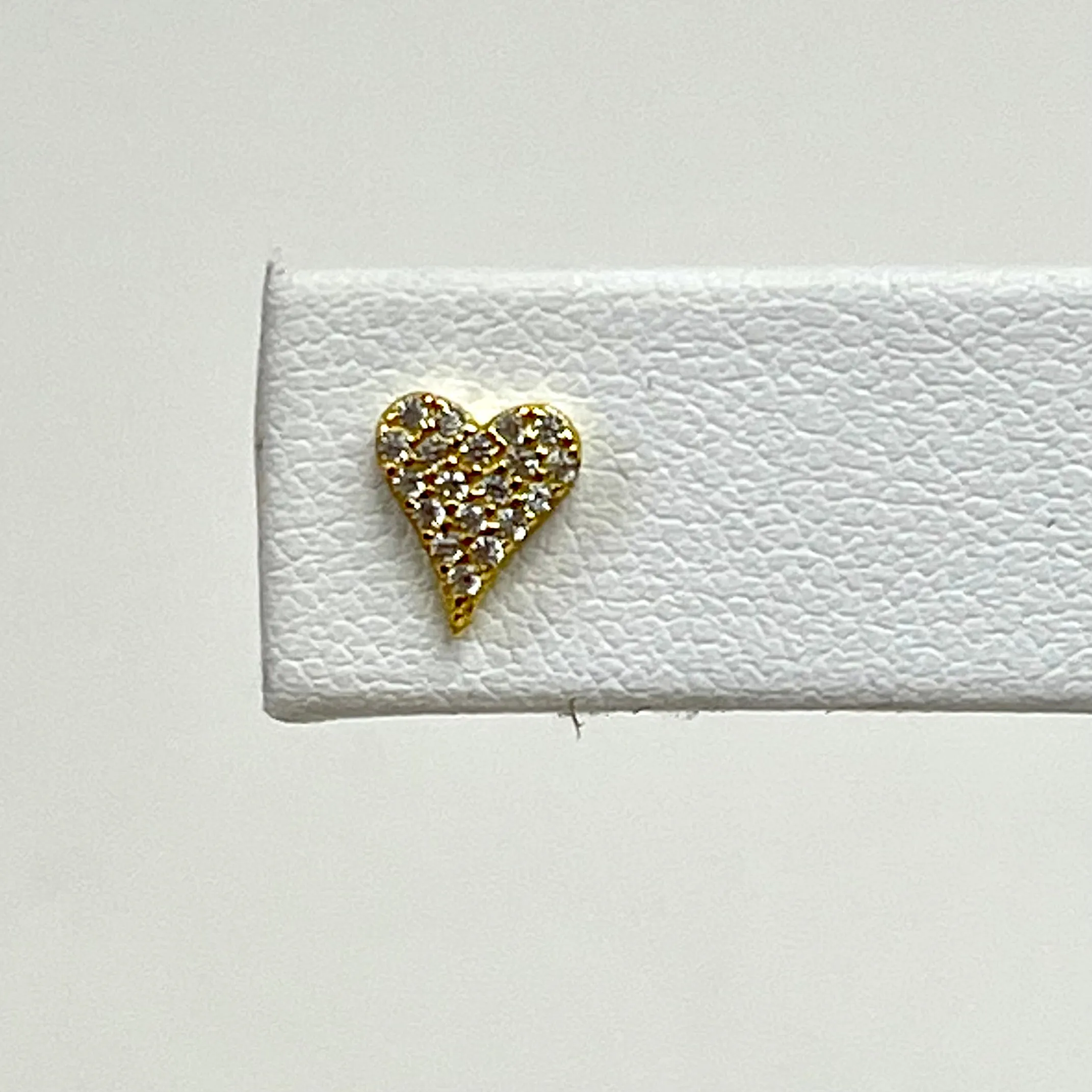 Mini Elongated Pave Heart Earrings