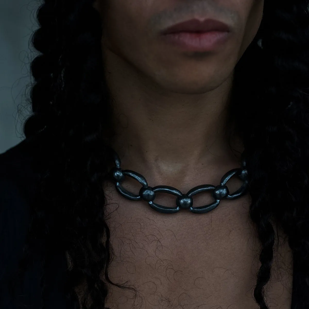 MITA XL CHAIN LINK NECKLACE | OXIDIZED 925 STERLING SILVER