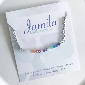 Nour Line Necklace - Rainbow