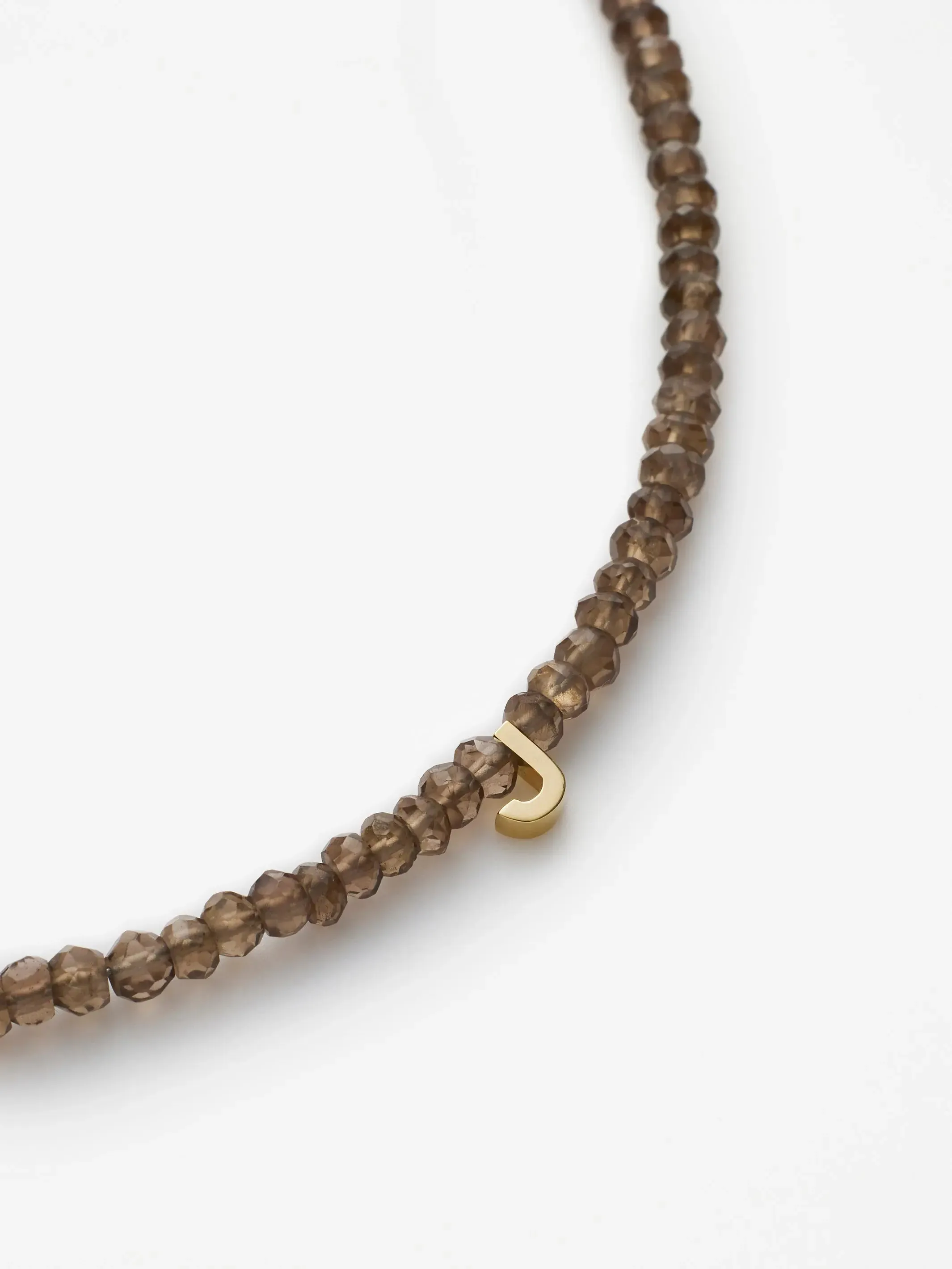 One Letter Smoky Quartz Bracelet