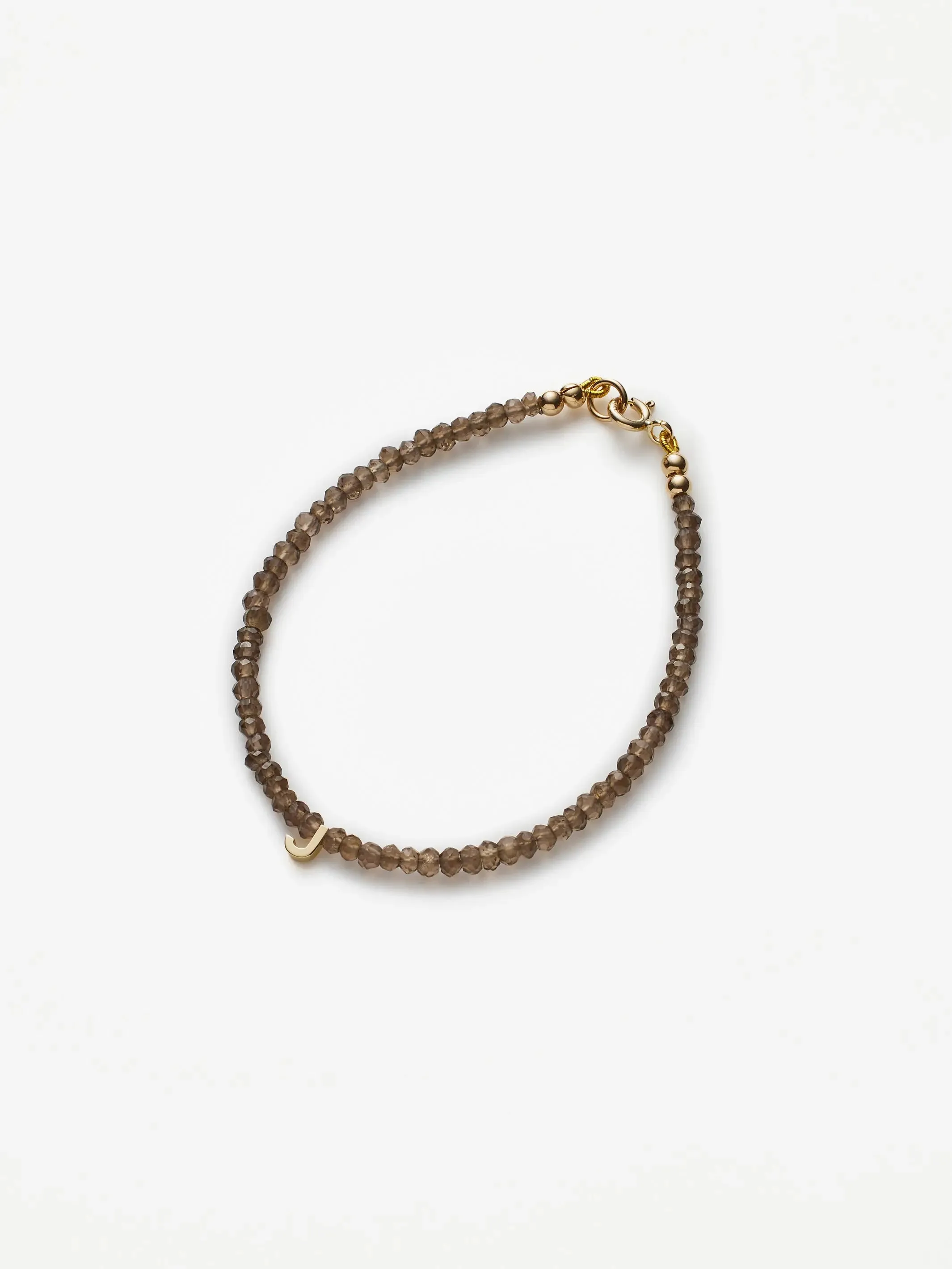 One Letter Smoky Quartz Bracelet
