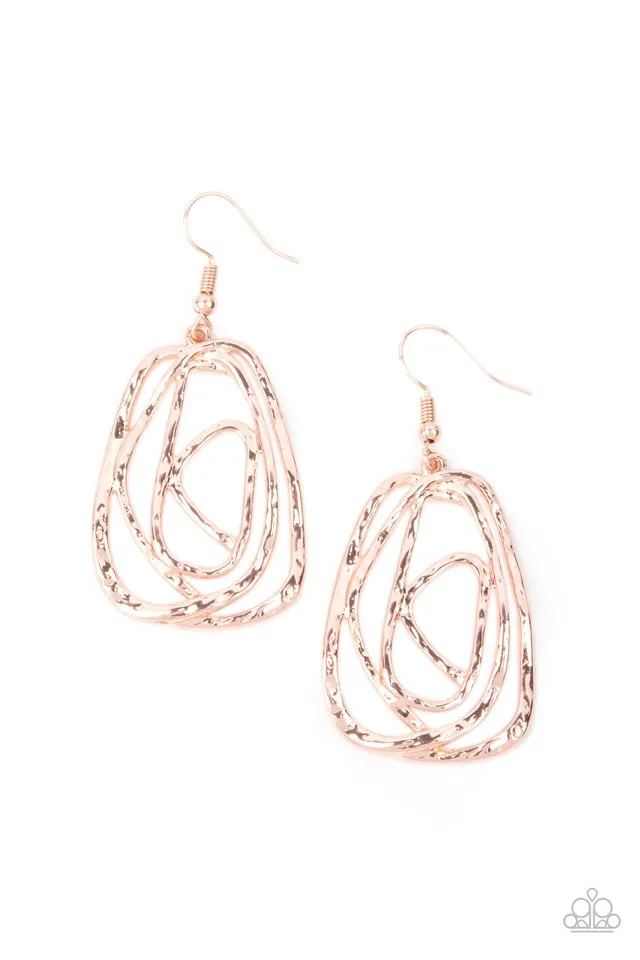 Paparazzi Earring ~ Artisan Relic - Rose Gold