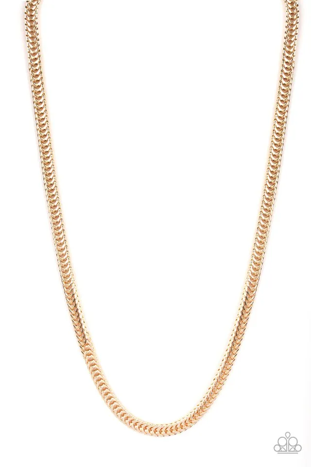 Paparazzi Necklace ~ Knockout King - Gold
