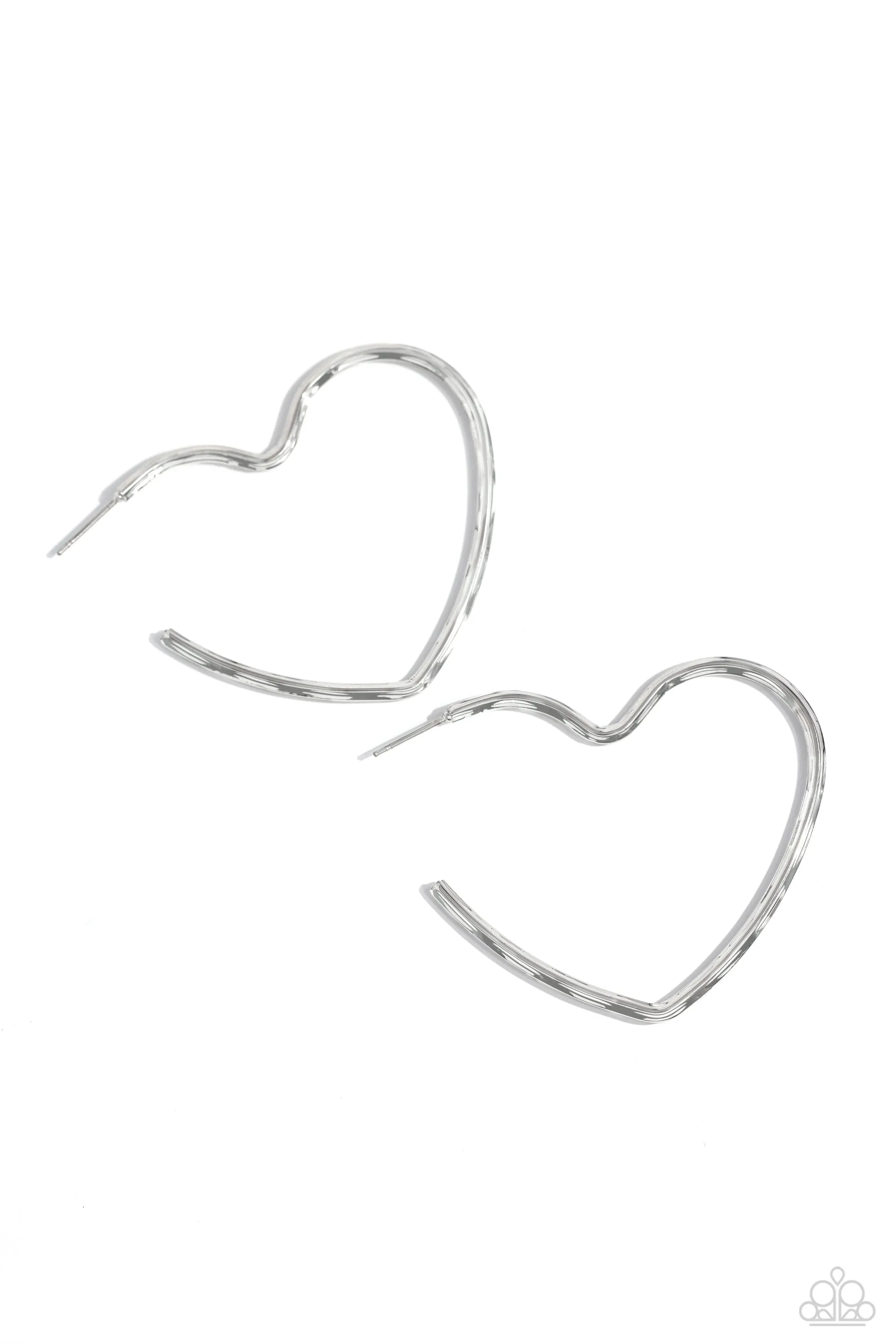 Paparazzi Summer Sweethearts - Silver Heart Earrings