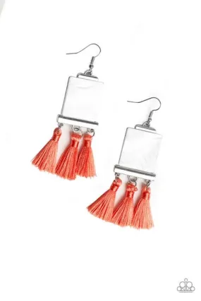 Paparazzi Tassel Retreat Orange Fishhook Earrings
