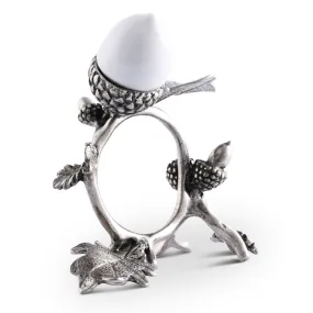 Porcelain Acorn & Oak Leaf Napkin Ring with Pewter