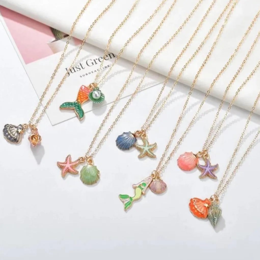 Pretty Kids Necklaces - Mermaid, Shell, Starfish