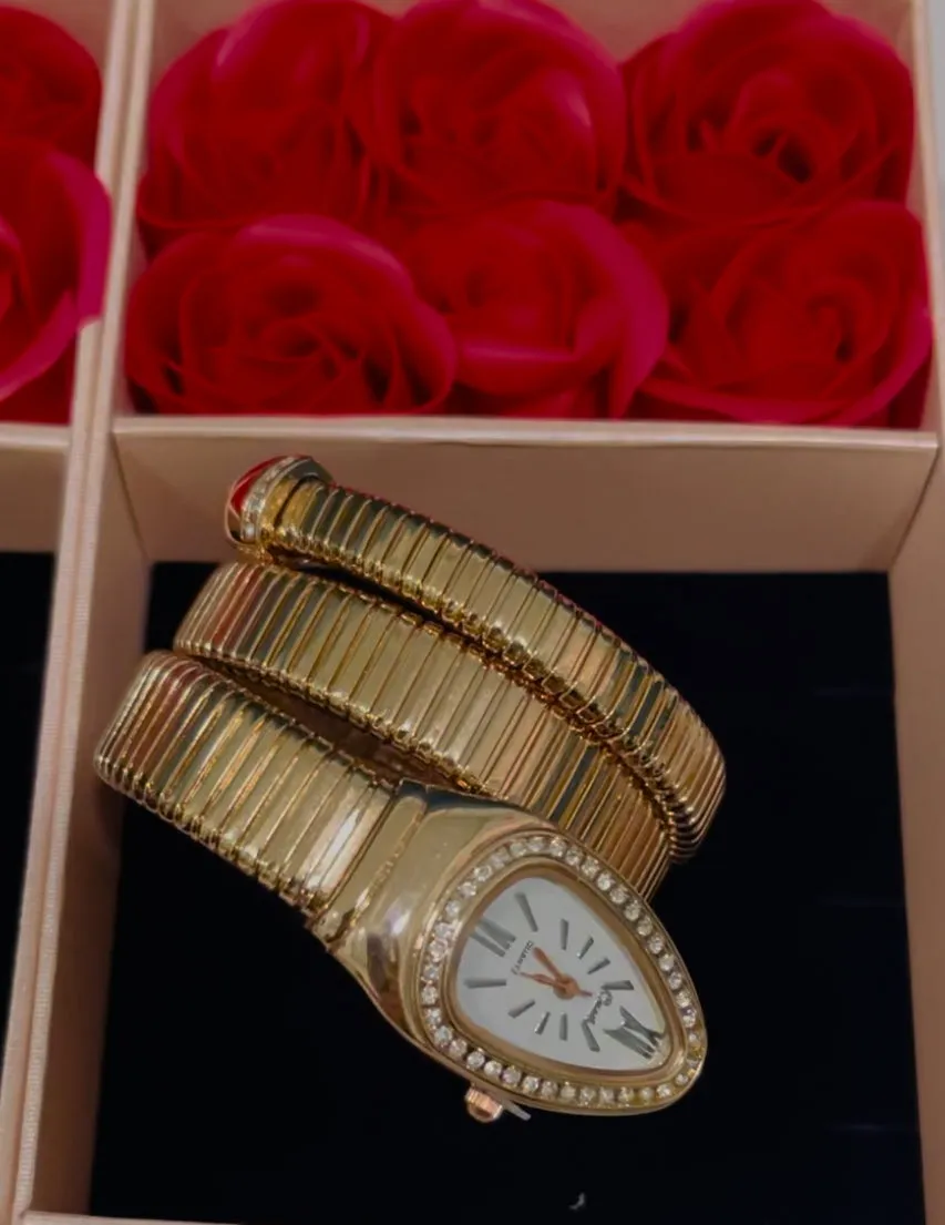 Quartz glittering snake wrist watch for women WAT2346