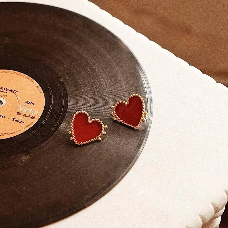 Red Heart Earrings