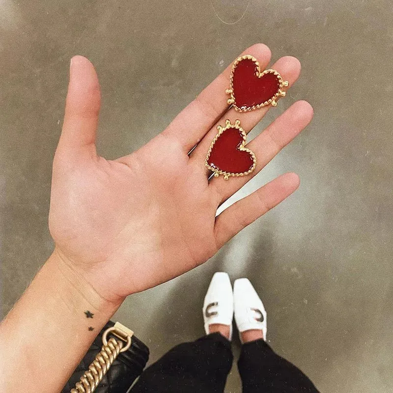 Red Heart Earrings
