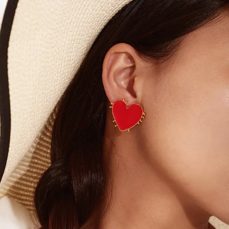 Red Heart Earrings