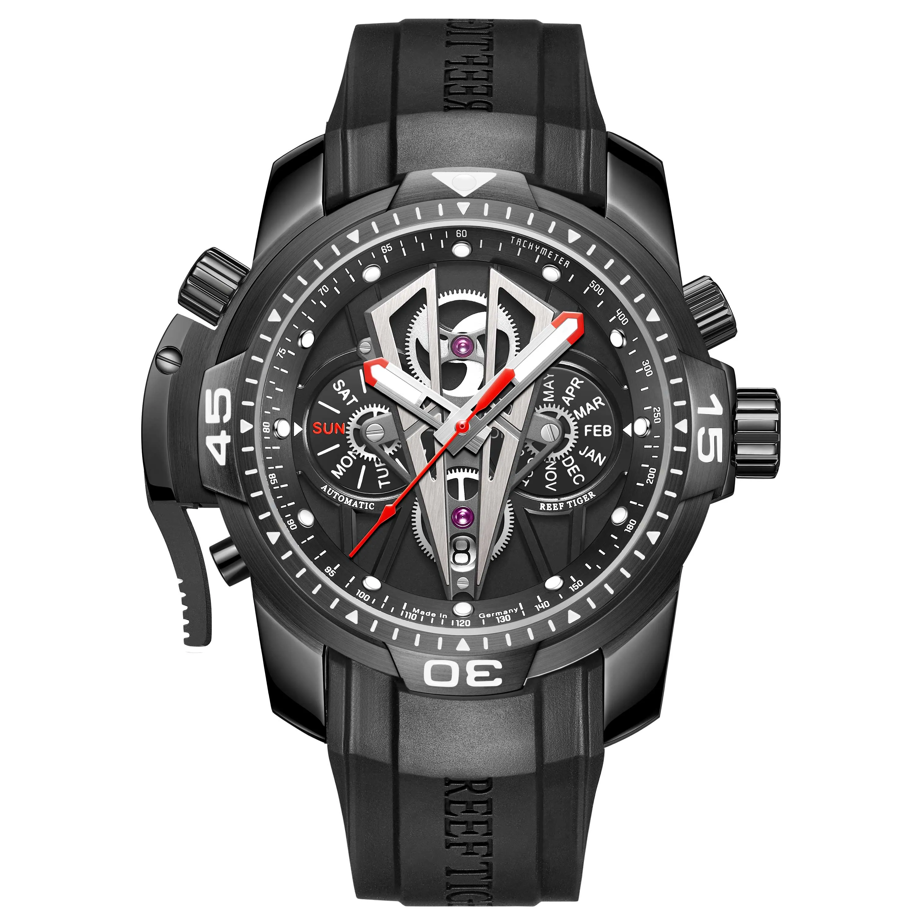 Reef Tiger/RT Fashion Automatic Mechanical Luxury Brand Rose Gold Watch Men Sapphire Waterproof Men&#39;s Clock Male Watch RGA3591