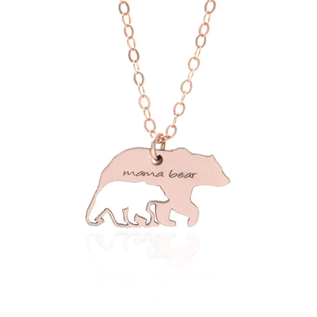 Rose Gold Mama Bear Necklace