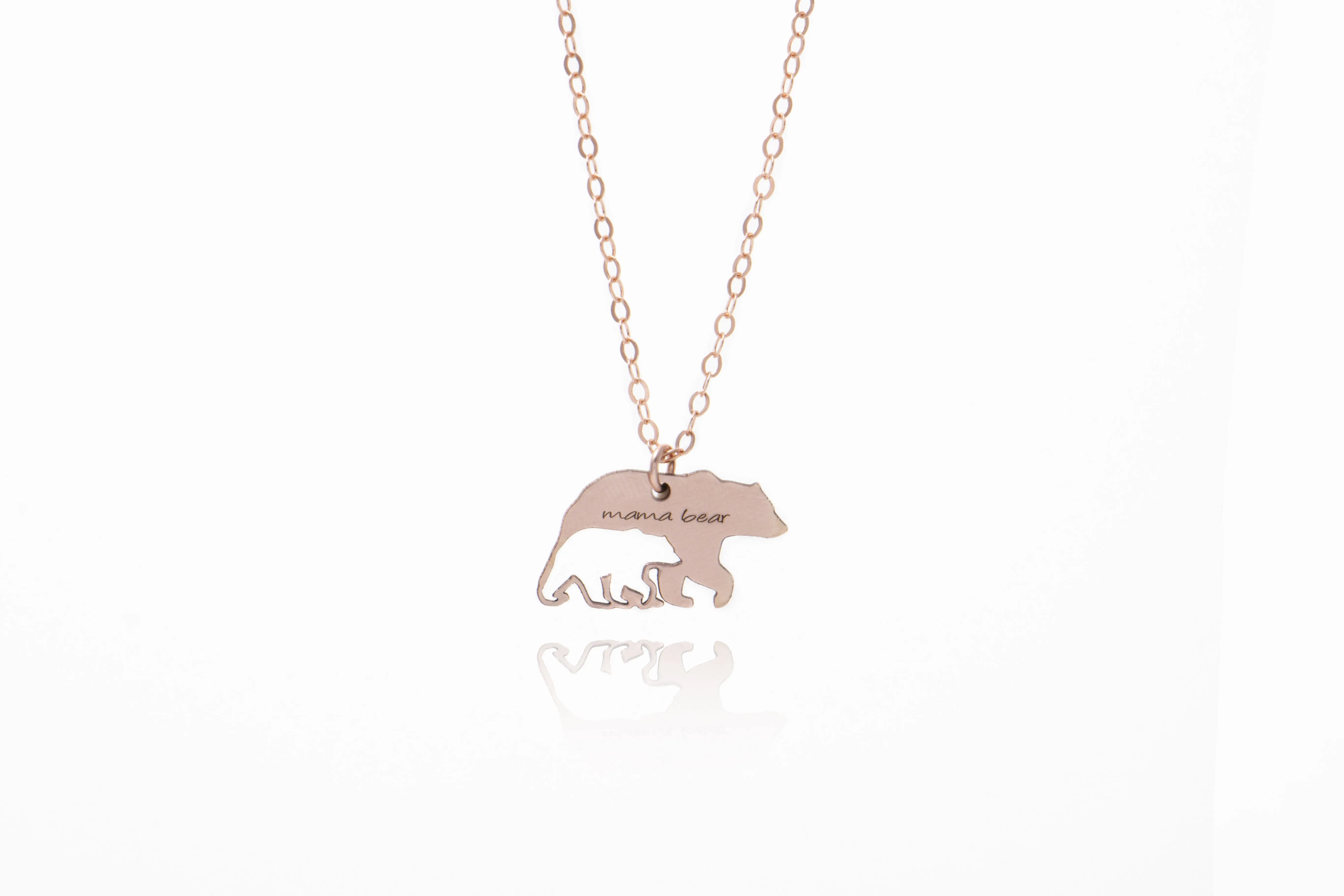 Rose Gold Mama Bear Necklace