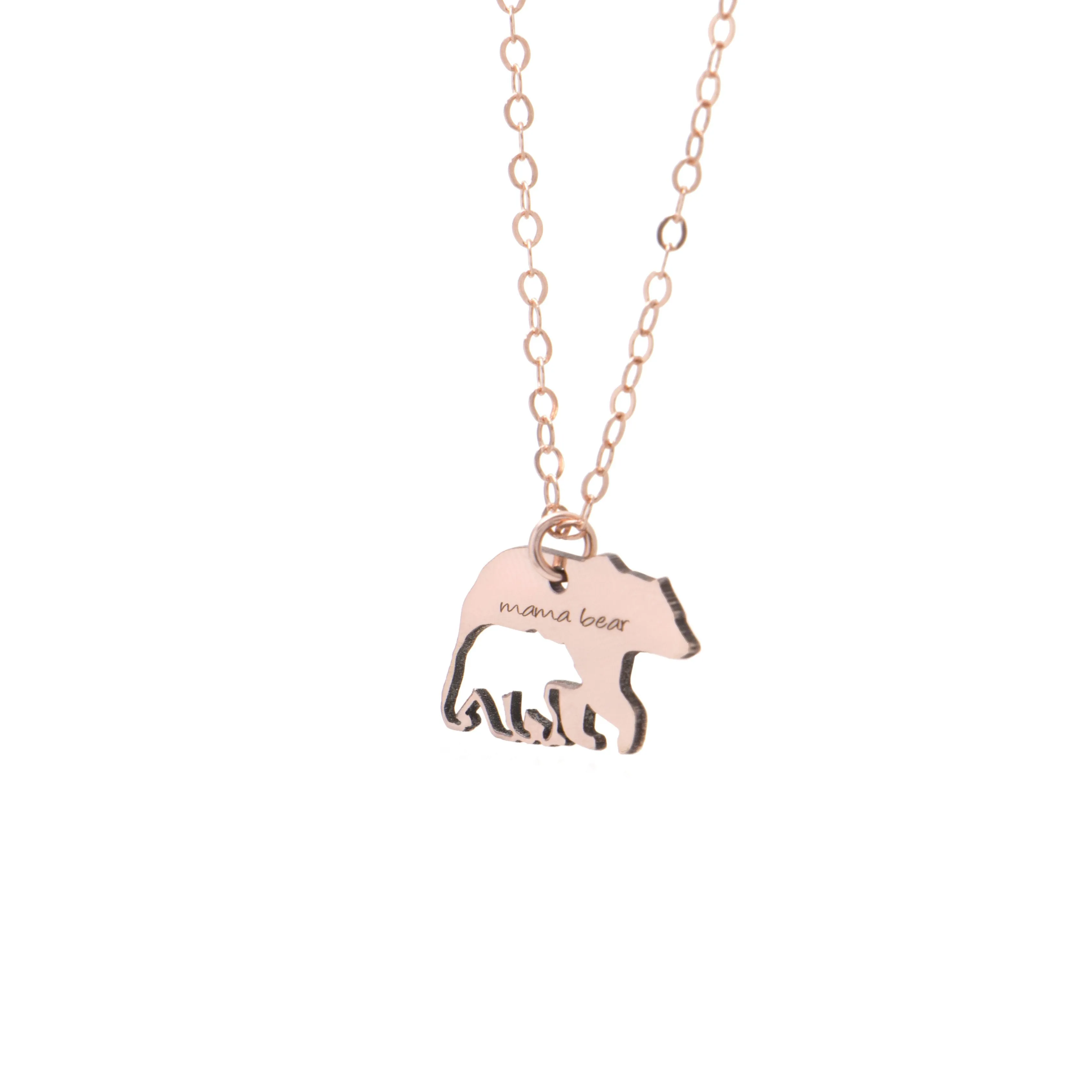 Rose Gold Mama Bear Necklace