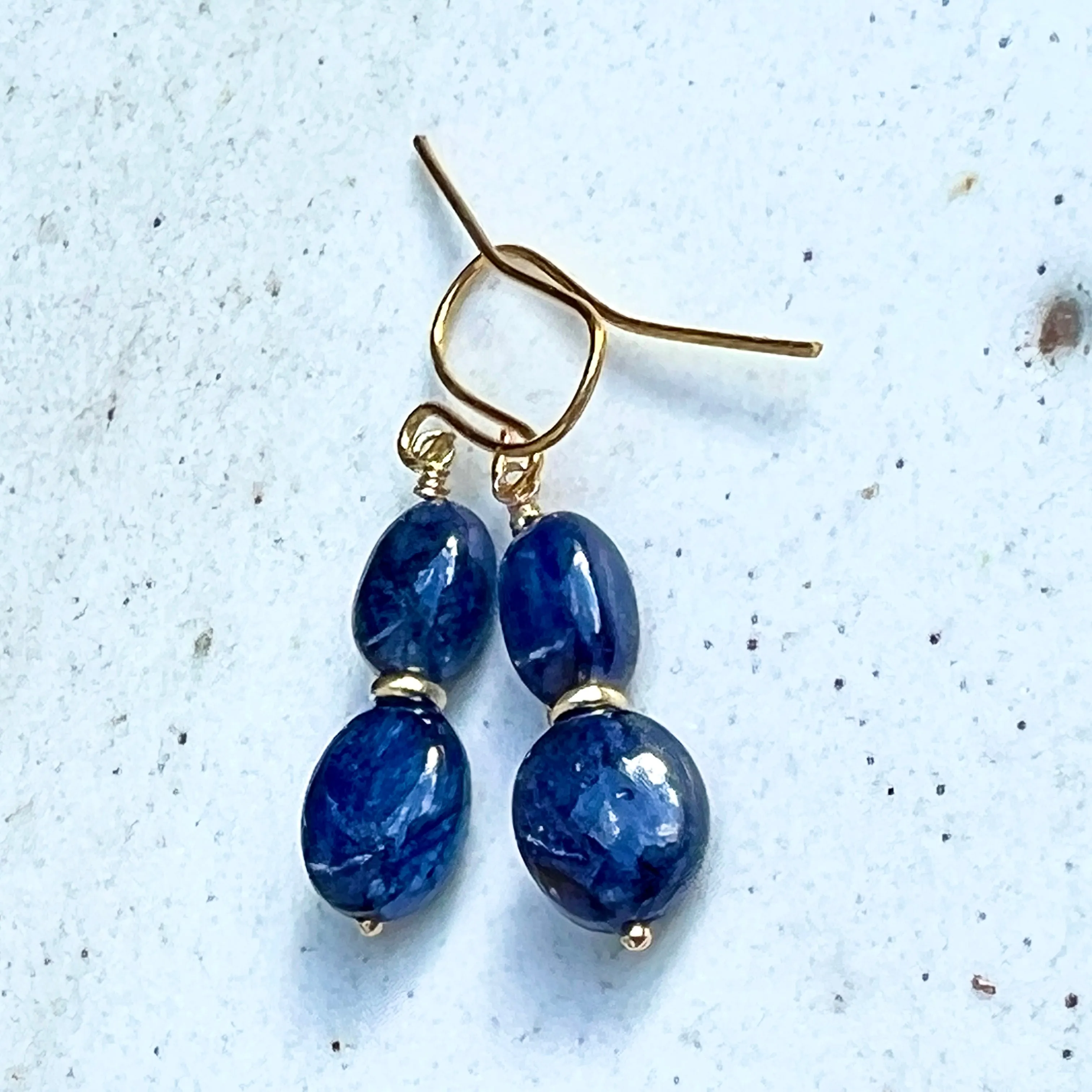 Sapphire Double Drop Blue Moon Earrings