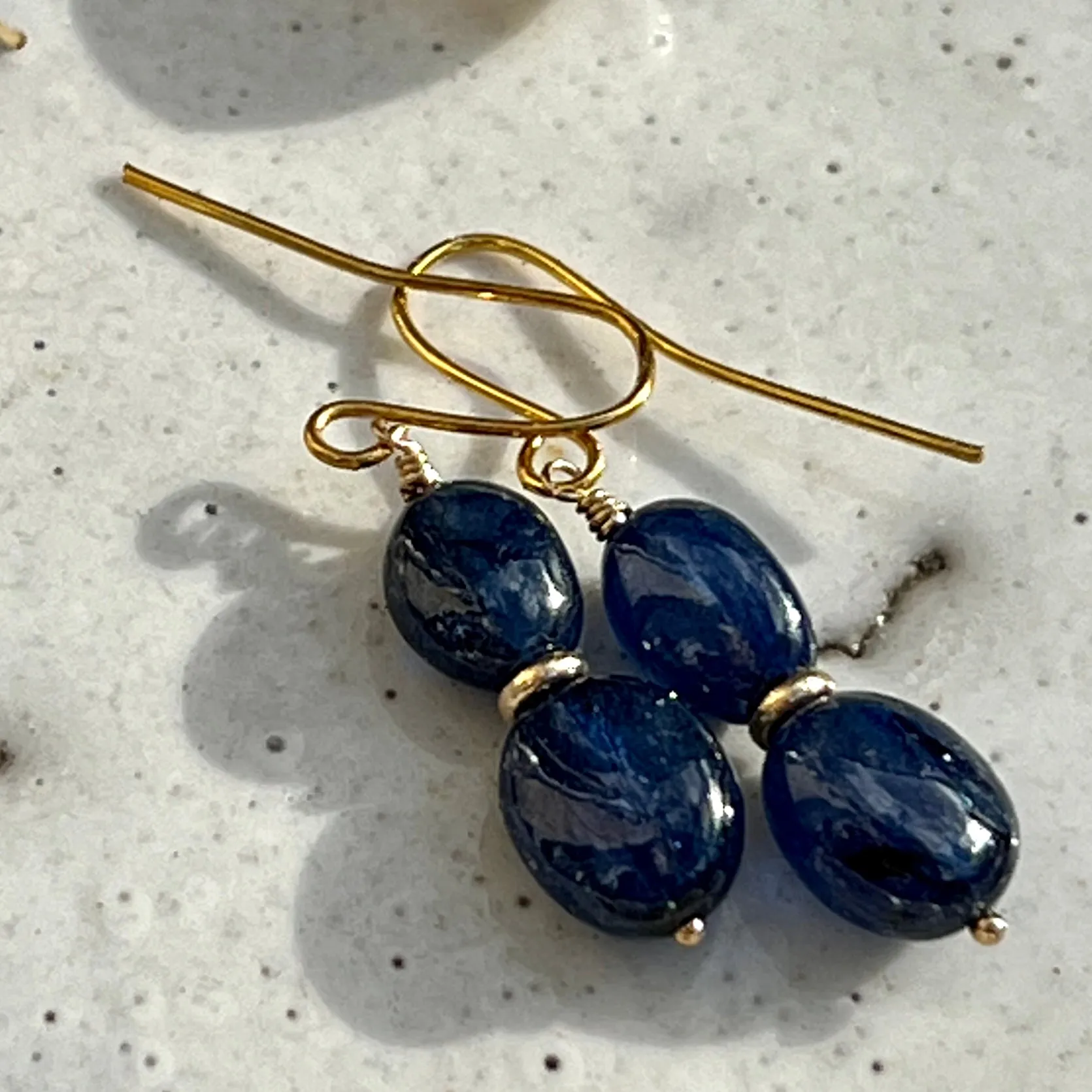 Sapphire Double Drop Blue Moon Earrings