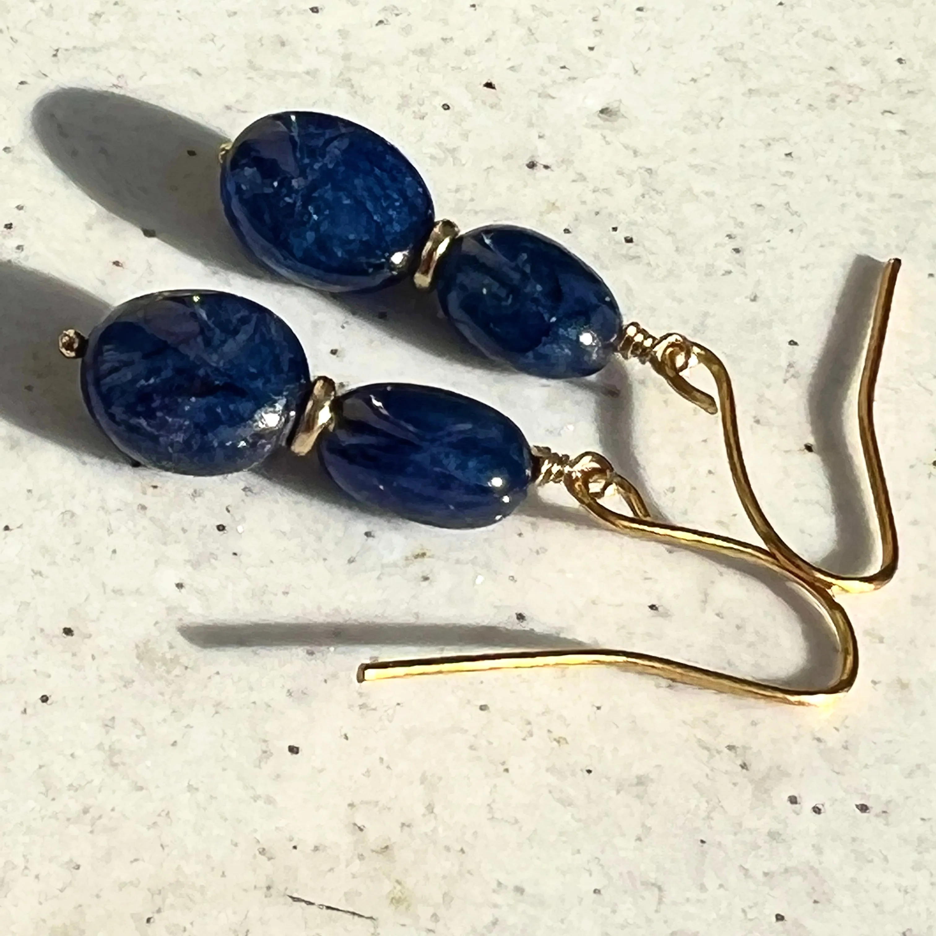 Sapphire Double Drop Blue Moon Earrings