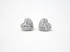 Silver Heart Stud Earrings - Stardust Heart Studs. Bridesmaid Earrings. Be My Bridesmaid.