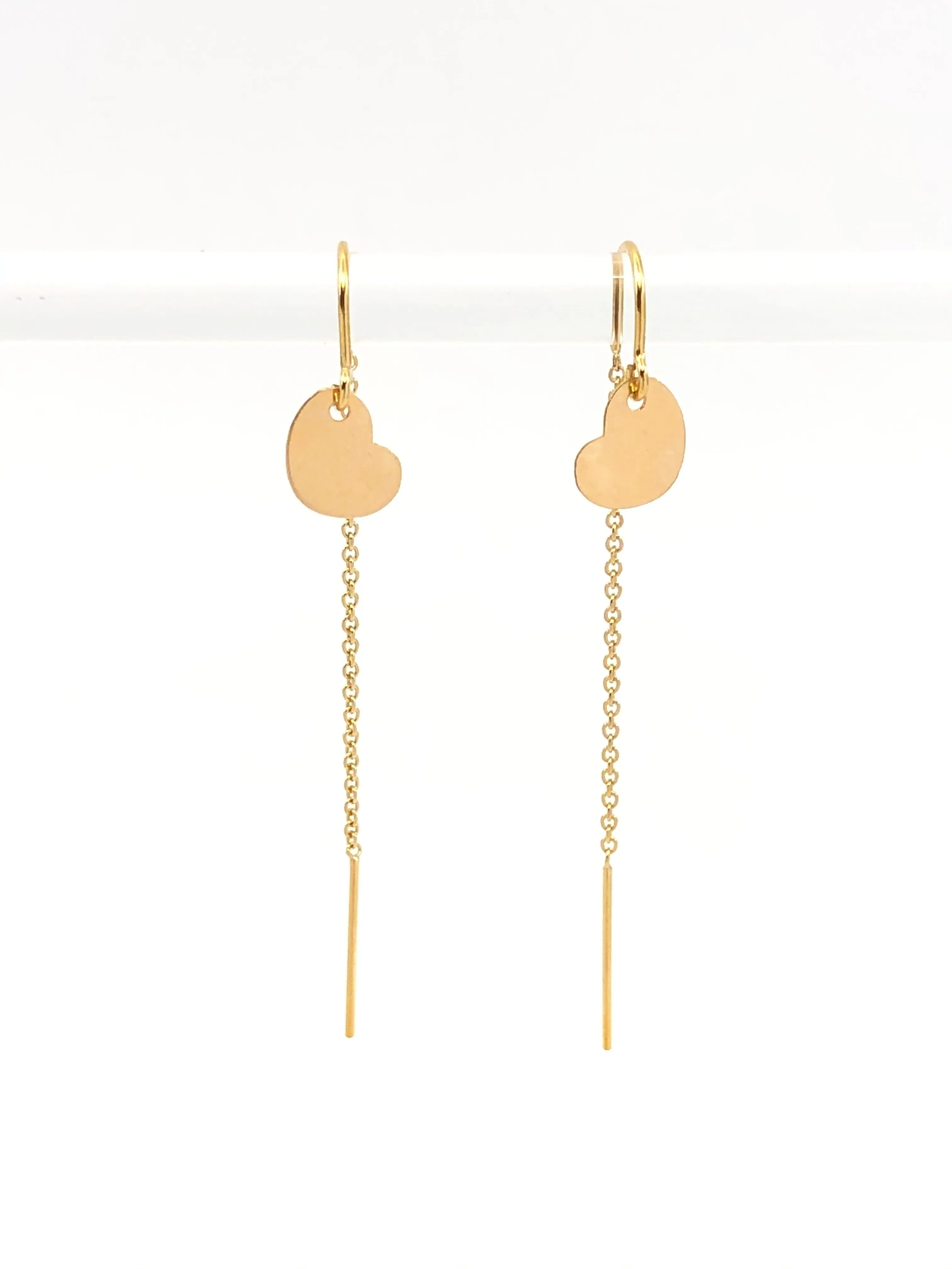 Silver Heart Threader Earrings