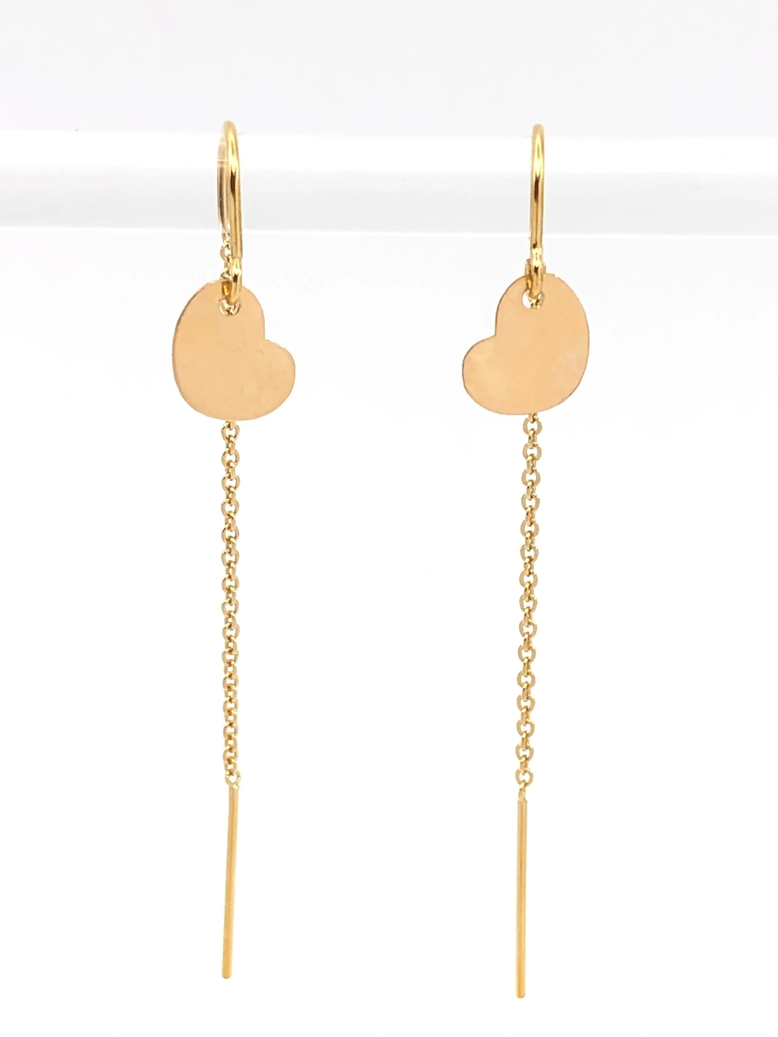 Silver Heart Threader Earrings