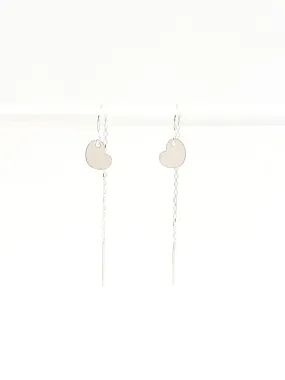Silver Heart Threader Earrings