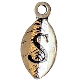 Silver Leaf Initial Charm - Letter S