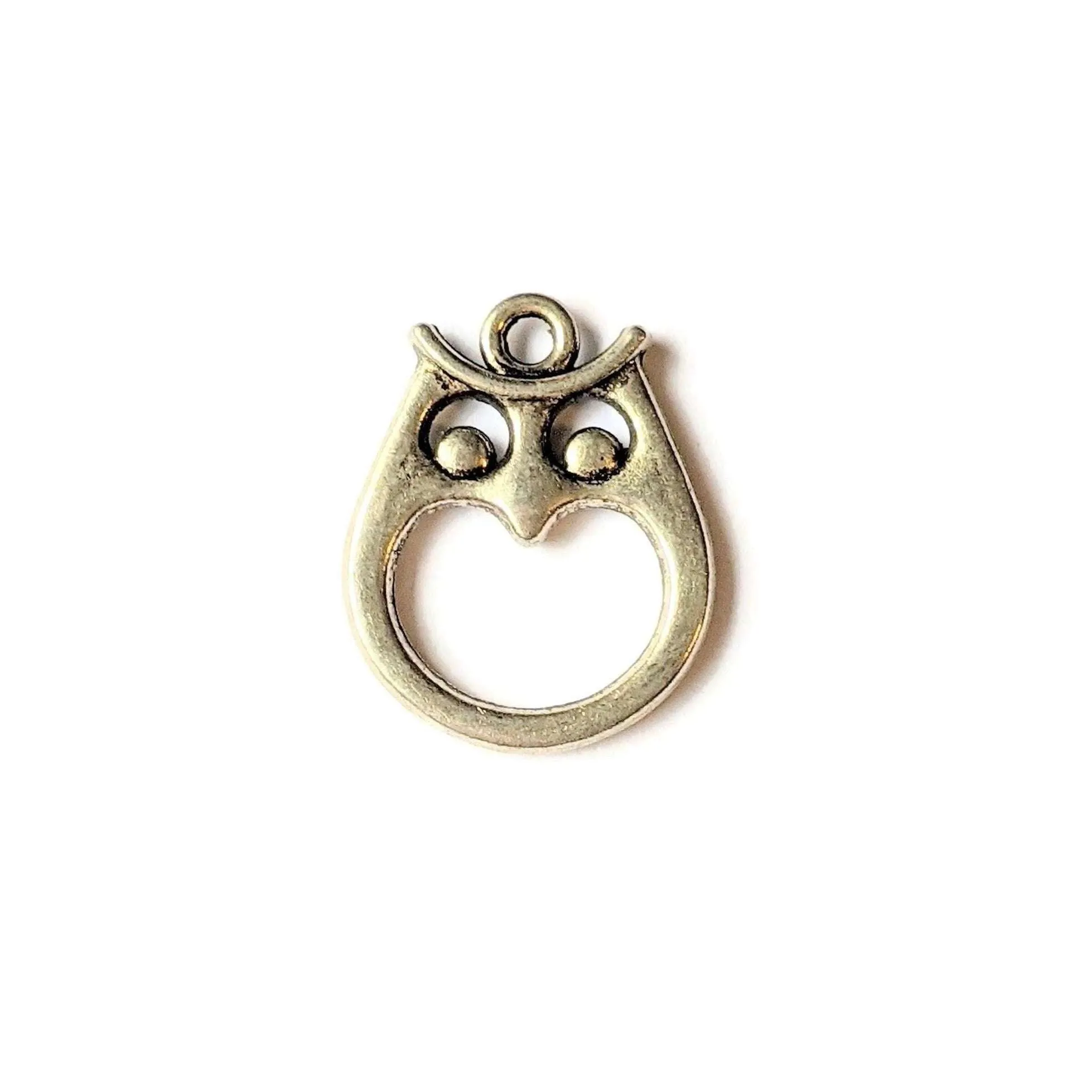 Silver Open Owl Charm Pendant