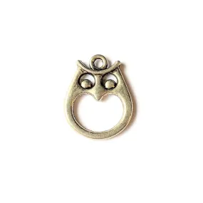 Silver Open Owl Charm Pendant