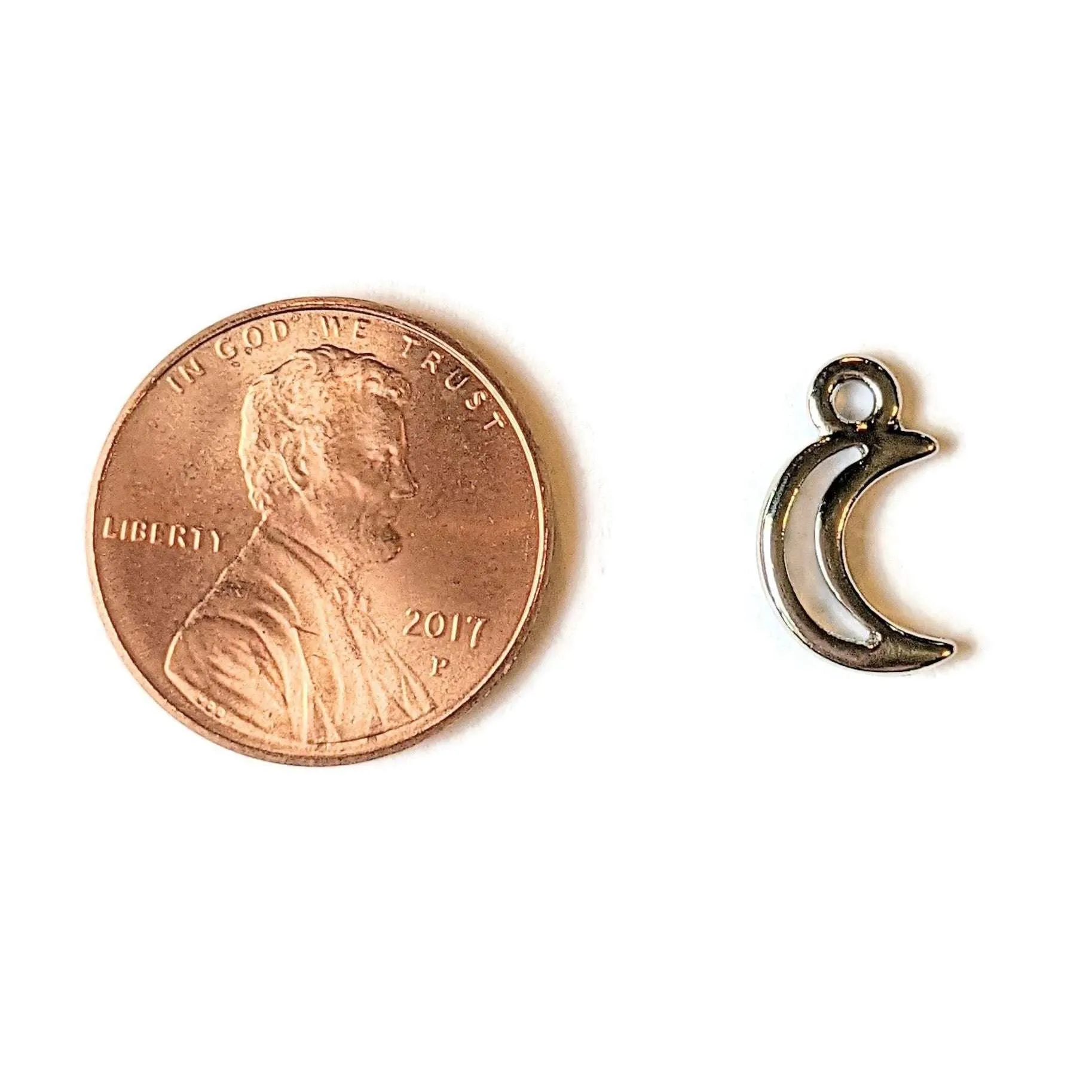 Silver Small TierraCast® Open Crescent Moon Charm