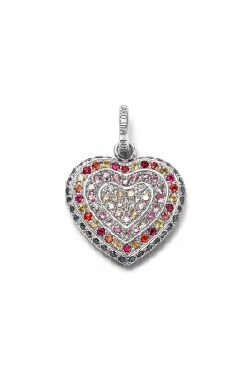 Small Rainbow Pavé Small Cuore Pendant