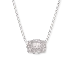 Spurwest Lone Wolf Mini Belt Buckle Necklace (Available in Silver or Gold)
