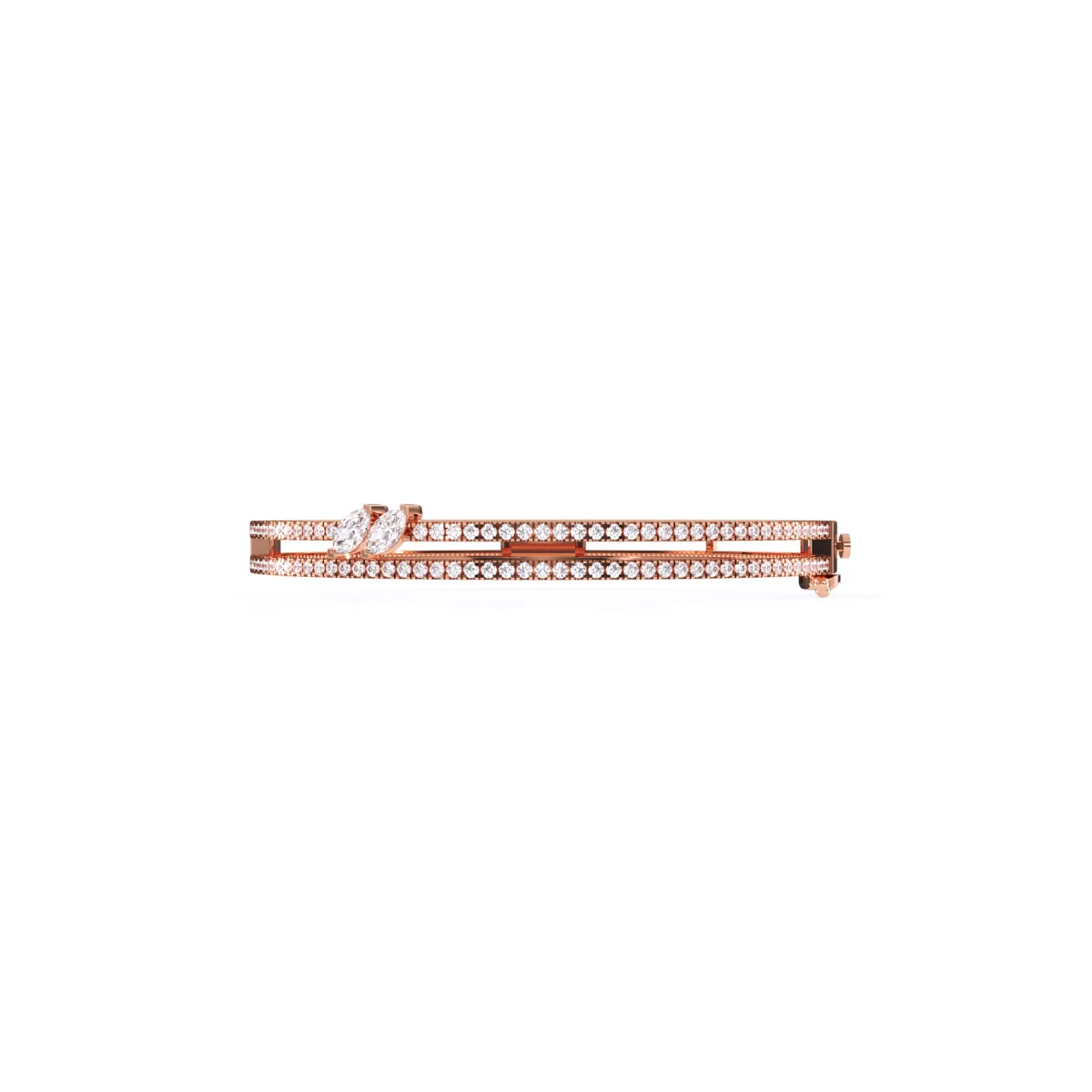 Stackable Two Row Round Diamond Bracelet