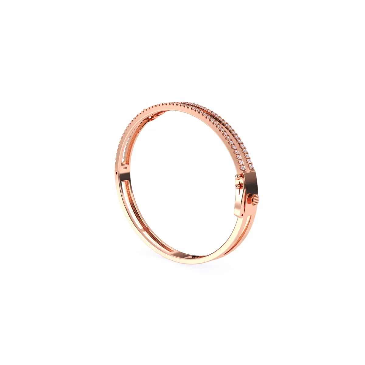 Stackable Two Row Round Diamond Bracelet