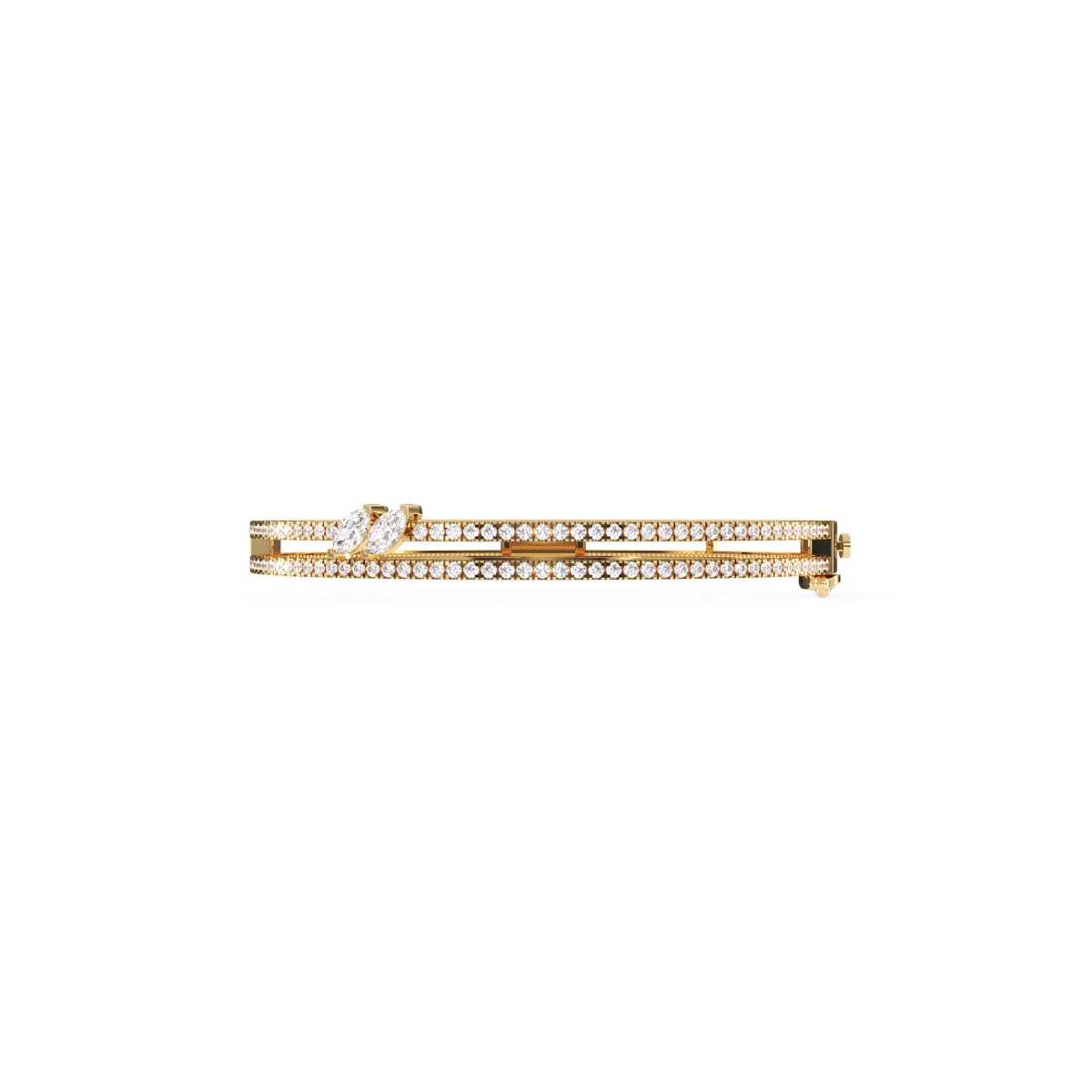 Stackable Two Row Round Diamond Bracelet