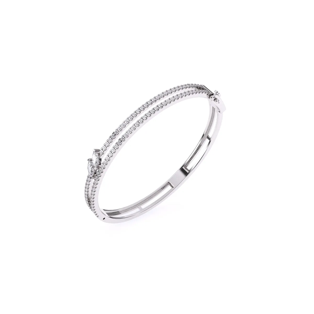Stackable Two Row Round Diamond Bracelet