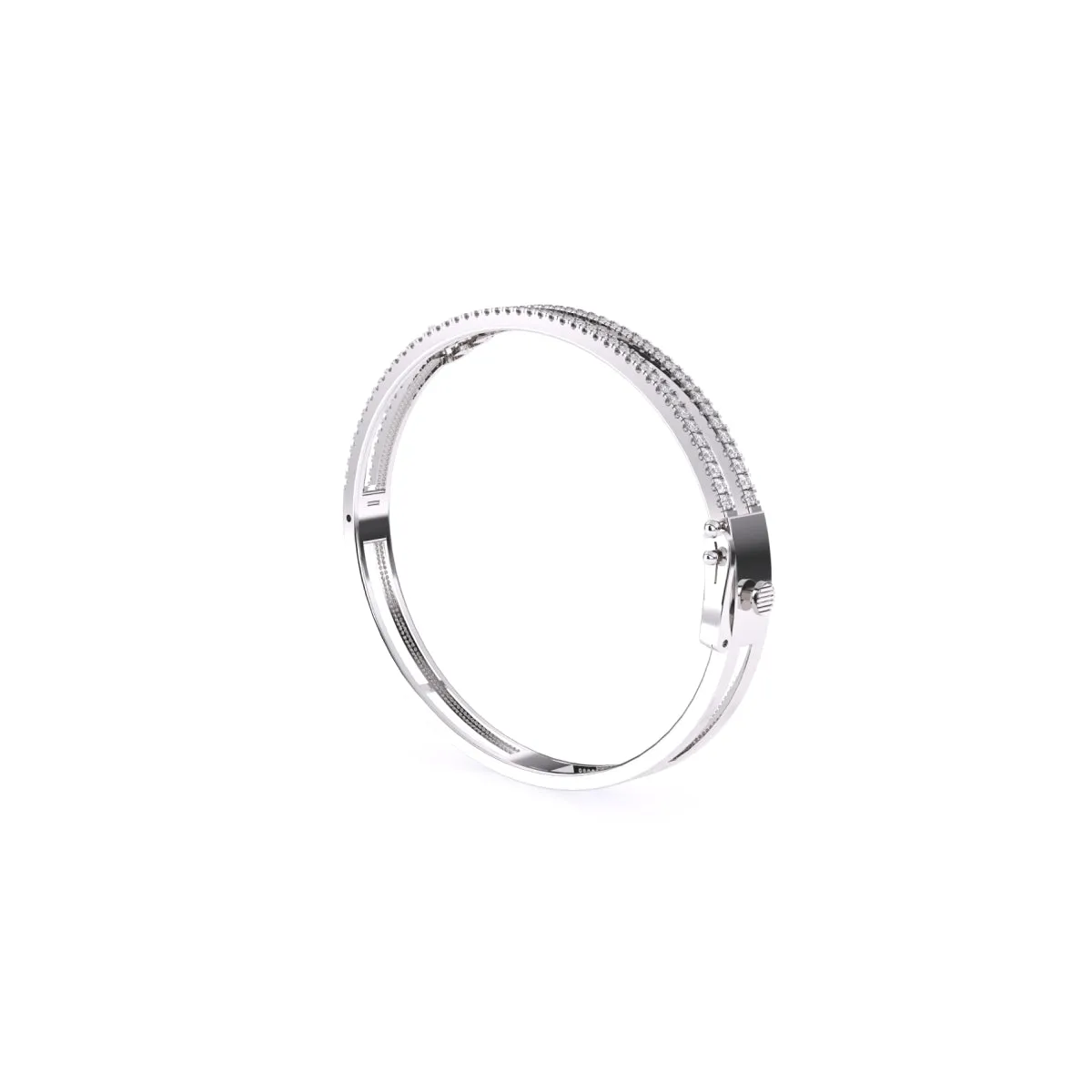 Stackable Two Row Round Diamond Bracelet